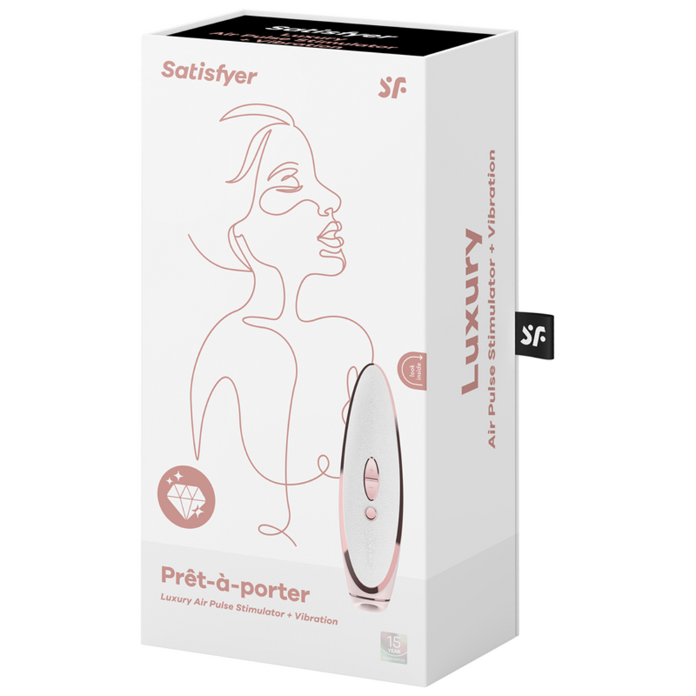 SATISFYER Luxury Air Pulse Stimulator + Vibrator -  Prêt-à-porter White and Rose Gold