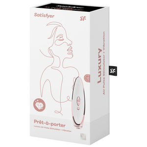 SATISFYER Luxury Air Pulse Stimulator + Vibrator -  Prêt-à-porter White and Rose Gold