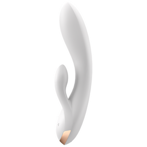 SATISFYER Double Flex Rabbit Vibrator (App Controlled) - White