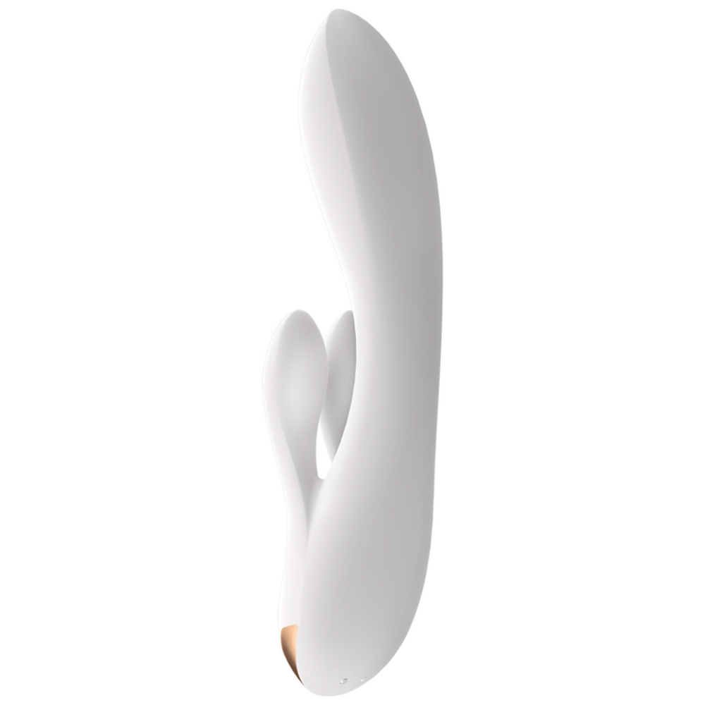 SATISFYER Double Flex Rabbit Vibrator (App Controlled) - White