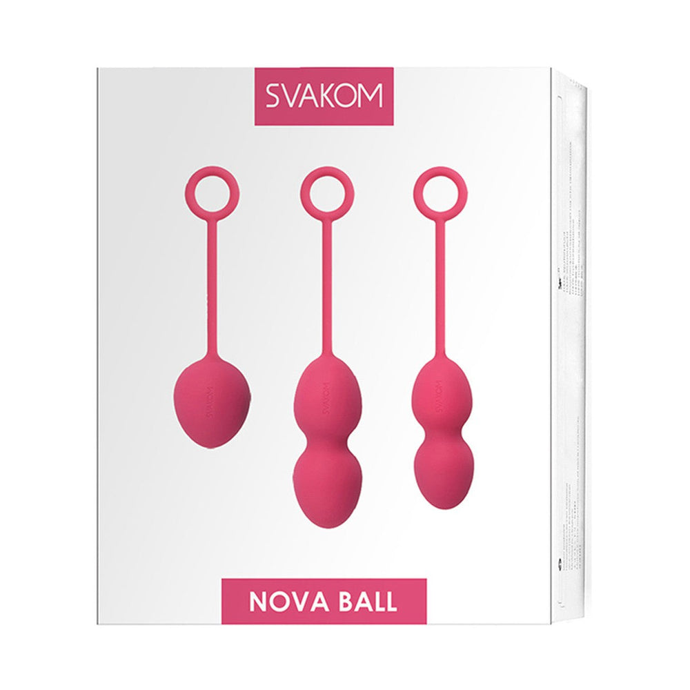 SVAKOM Nova 加重凯格尔健身球套装 - 梅红色（3 件装）