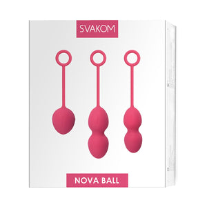 SVAKOM Nova 加重凯格尔健身球套装 - 梅红色（3 件装）