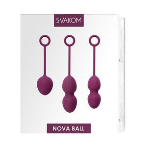 SVAKOM Nova Weighted Kegel Exercise Ball Set - Violet (3 Pack)