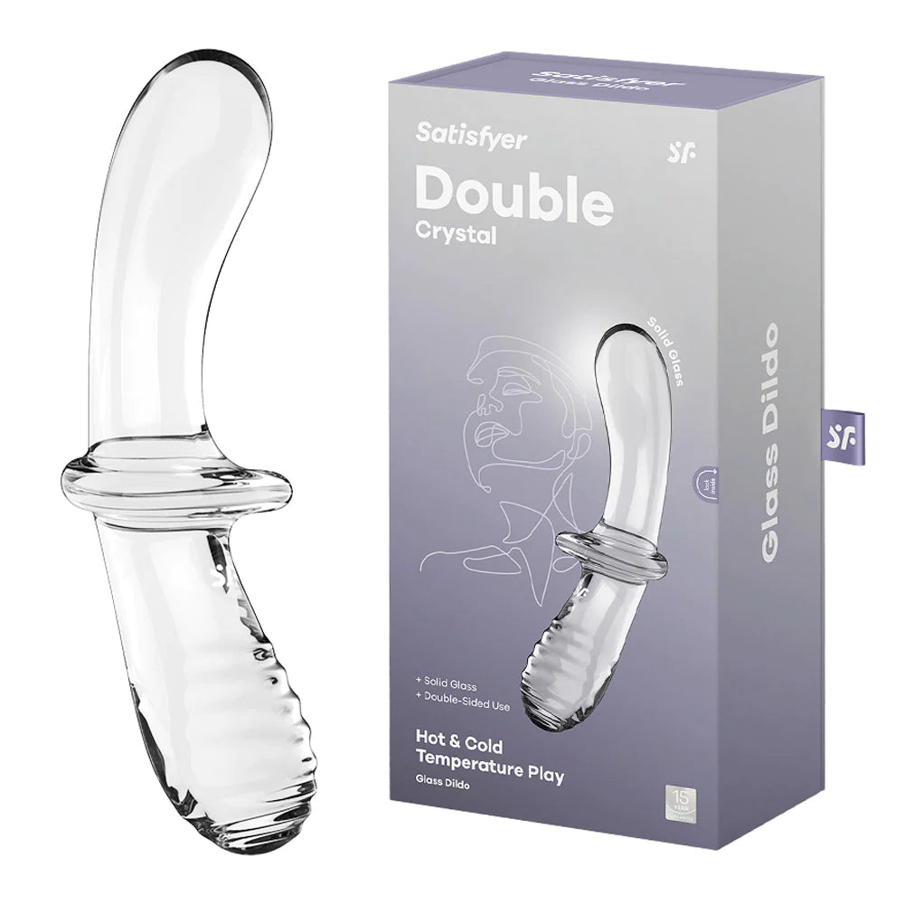 Consolador de cristal de doble punta SATISFYER - Transparente