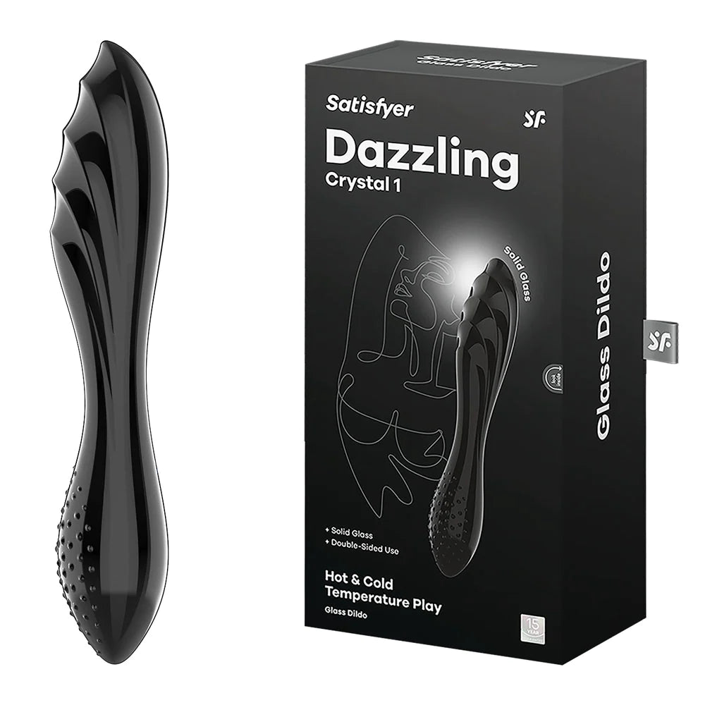 SATISFYER Dazzling Crystal 1 Glass Dildo - Black