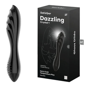 SATISFYER Dazzling Crystal 1 Glass Dildo - Black