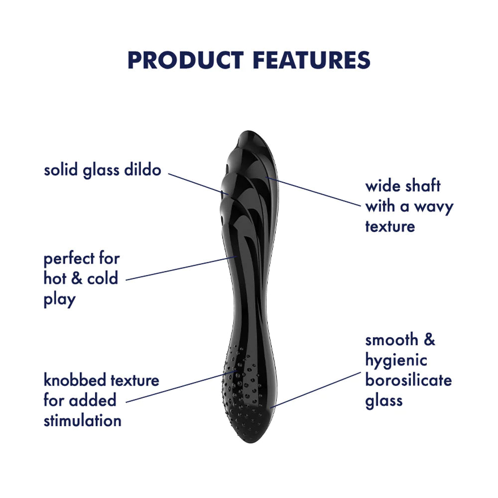 SATISFYER Dazzling Crystal 1 Glass Dildo - Black