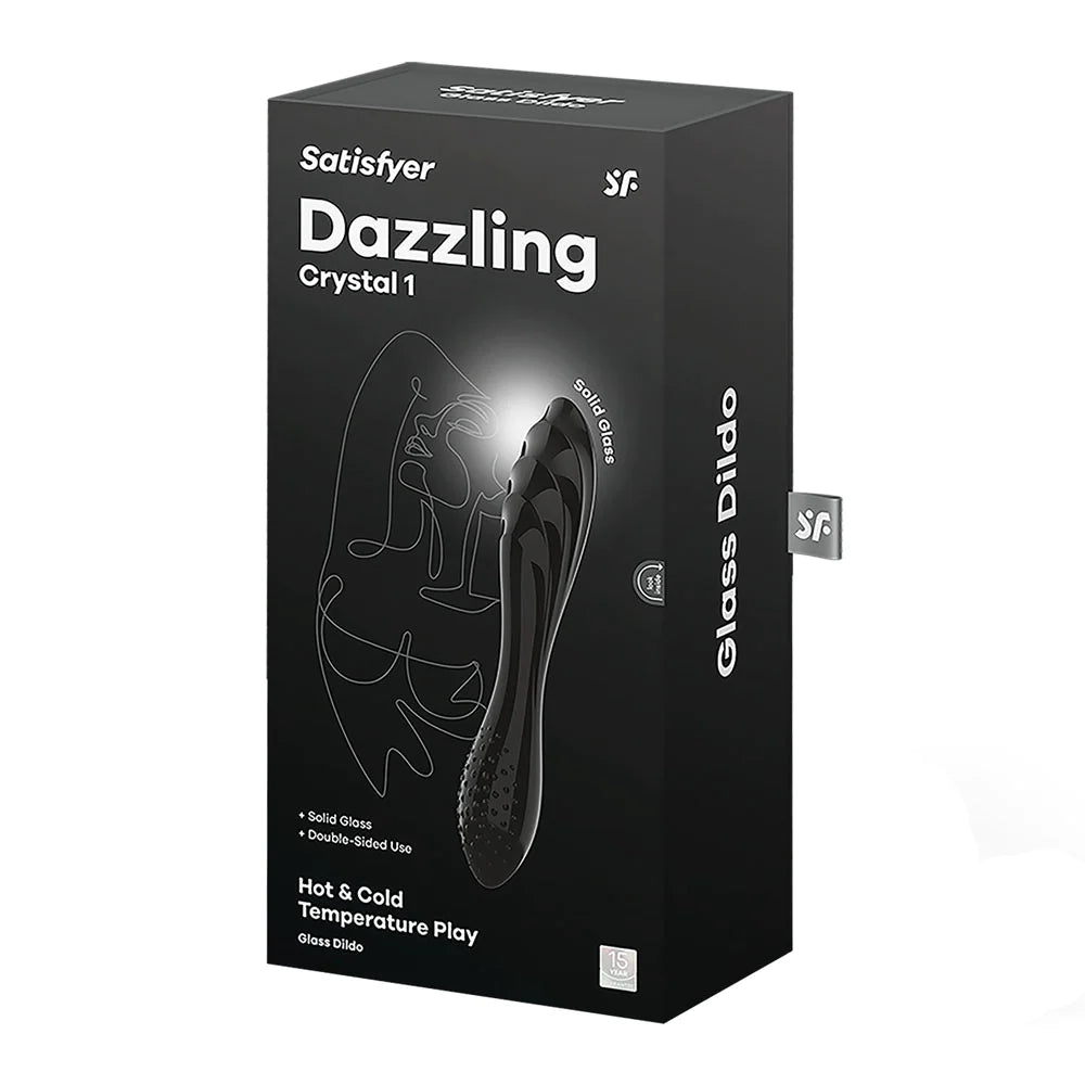 SATISFYER Dazzling Crystal 1 Glass Dildo - Black