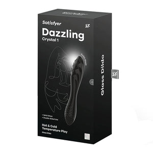 SATISFYER Dazzling Crystal 1 Glass Dildo - Black