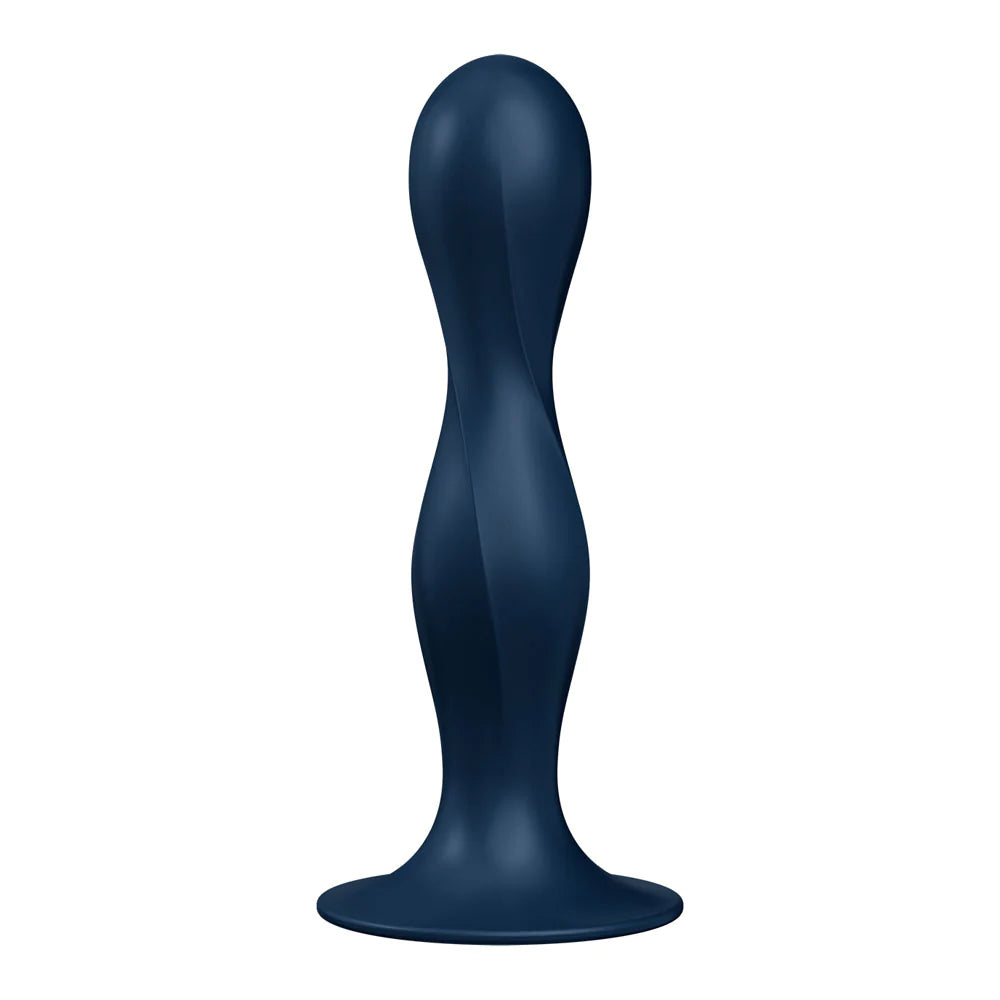 Consolador con ventosa y peso Double Ball-R de SATISFYER, azul oscuro