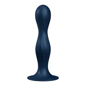 Consolador con ventosa y peso Double Ball-R de SATISFYER, azul oscuro
