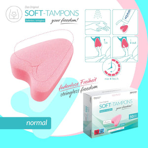 JOY DIVISION Soft Tampon Menstrual Sponges - Normal (50 Pack)