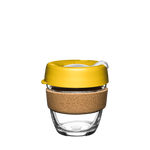 KeepCup Reusable Coffee Cup - Brew Glass & Cork - Small 8oz Yellow (Daffodil)