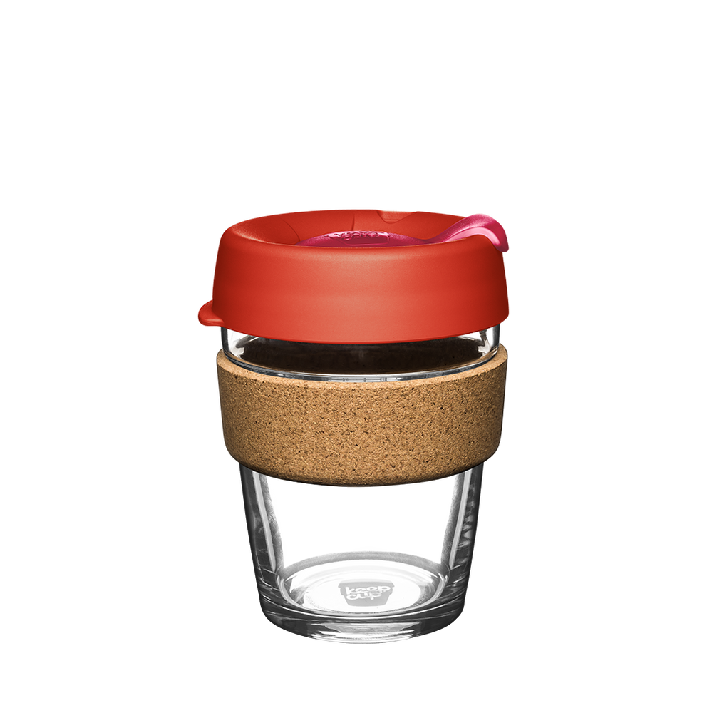 KeepCup Reusable Coffee Cup - Brew Glass & Cork - Medium 12oz Orange (Daybreak)