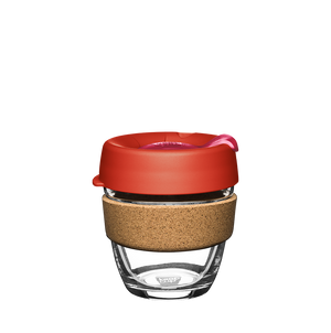 KeepCup Reusable Coffee Cup - Brew Glass & Cork - Small 8oz Orange (Daybreak)