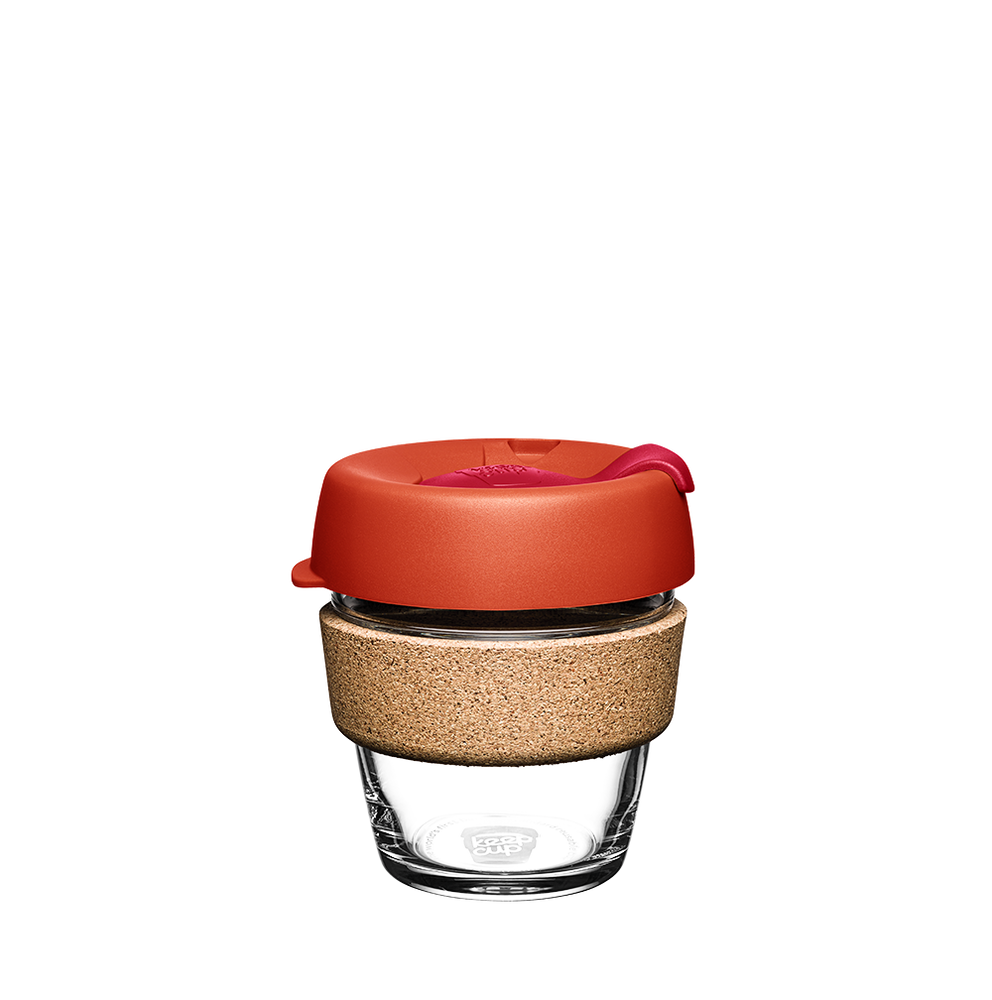 KeepCup Reusable Coffee Cup - Brew Glass & Cork - Extra Small 6oz Orange (Daybreak)