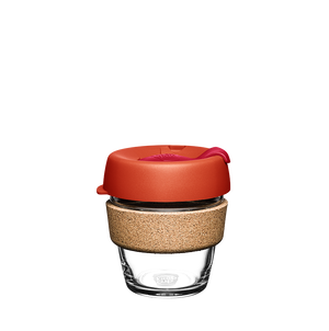 KeepCup Reusable Coffee Cup - Brew Glass & Cork - Extra Small 6oz Orange (Daybreak)