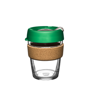 KeepCup Reusable Coffee Cup - Brew Glass & Cork - Medium 12oz Green (Horizon)
