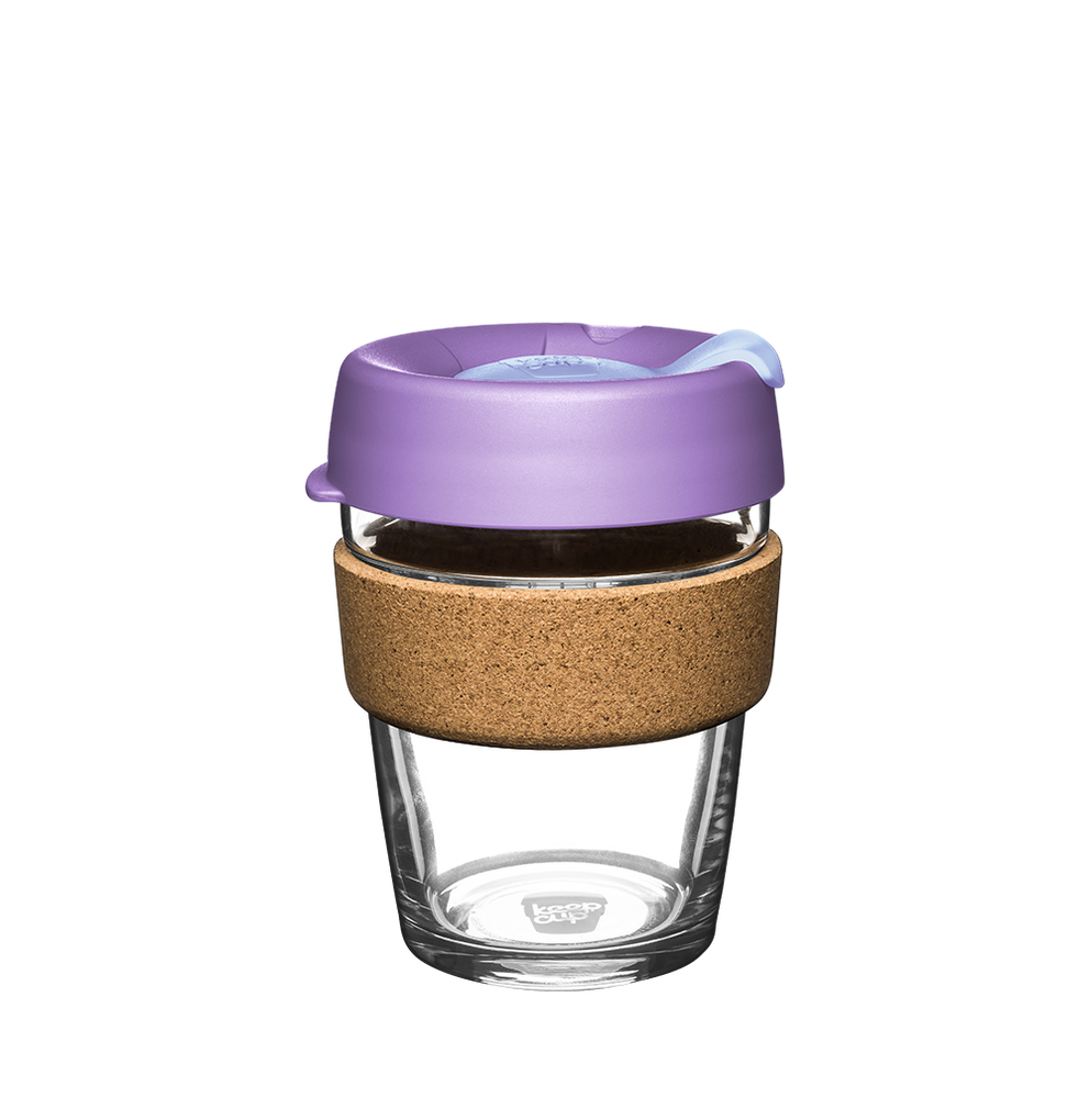 KeepCup Reusable Coffee Cup - Brew Glass & Cork - Medium 12oz Purple (Moonlight)