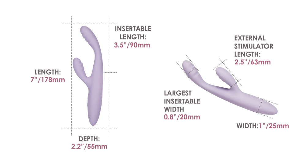 SVAKOM Cici Plus 2 Slim Rabbit Vibrator - Pastel Lilac (App-Contolled)
