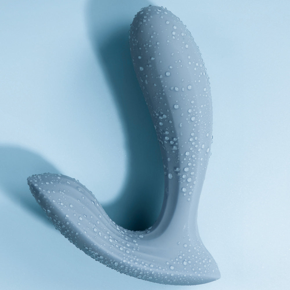 Vibrador portátil doble Erica de SVAKOM, azul polvoriento (controlado por aplicación)