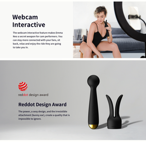 Vibrador masajeador interactivo con calefacción Emma Neo de SVAKOM (control interactivo por aplicación, video y cámara web) - Negro