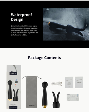 Vibrador masajeador interactivo con calefacción Emma Neo de SVAKOM (control interactivo por aplicación, video y cámara web) - Negro