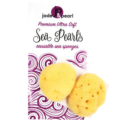 JADE & PEARL Reusable Sea Pearl Premium Ultra Soft Menstrual Sponge - Large (2 Pack)