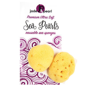 JADE & PEARL Reusable Sea Pearl Premium Ultra Soft Menstrual Sponge - Large (2 Pack)