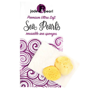 JADE & PEARL Reusable Sea Pearl Premium Ultra Soft Menstrual Sponge - Small (2 Pack)