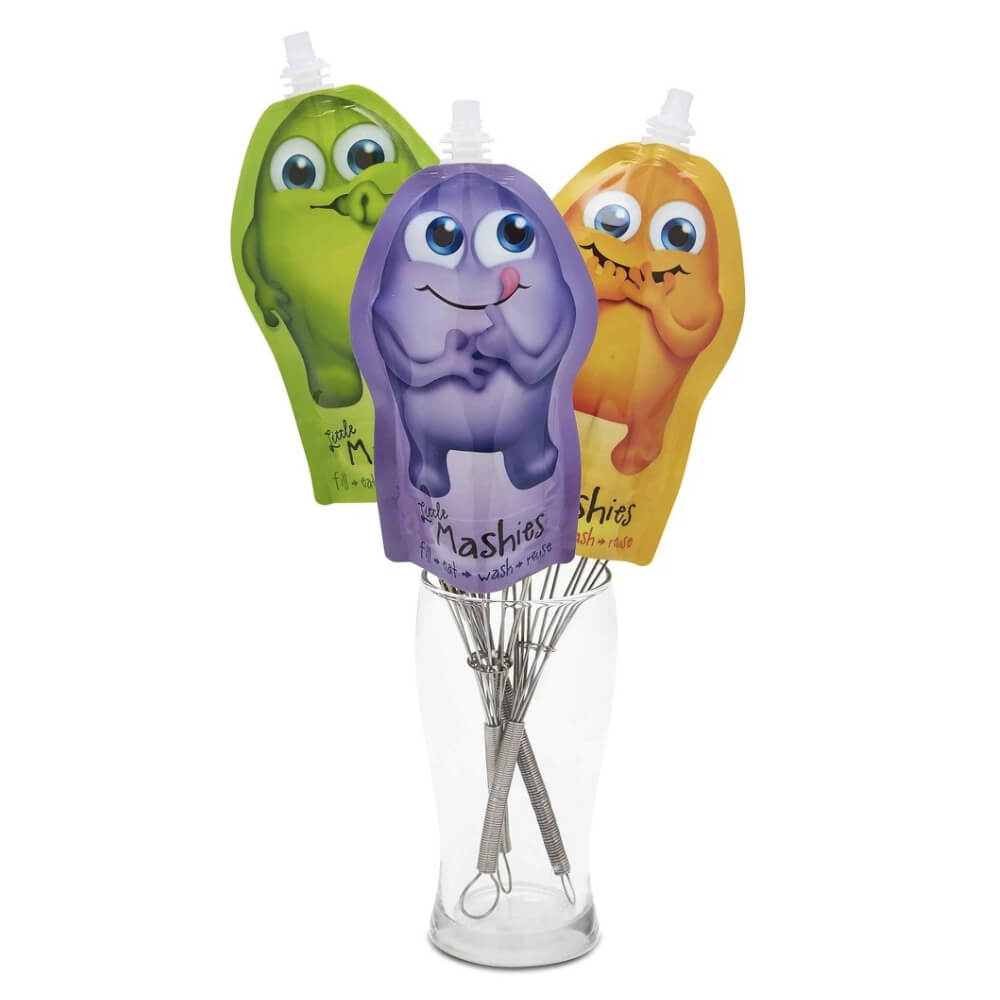 Little Mashies Reusable Squeeze Food Pouch - Assorted Designs (10 Pack)