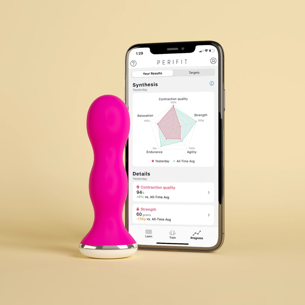 PERIFIT Kegel Pelvic Floor Exerciser & Tracker (App Controlled) - Pink