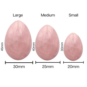 PRECIOUS GEMS Yoni Egg Set - Rose Quartz Drilled (Set of 3)