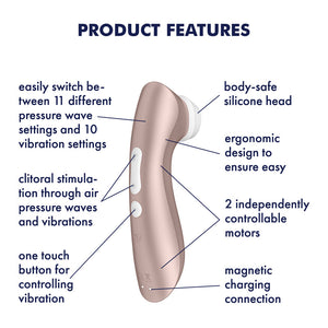 
            
                Load image into Gallery viewer, SATISFYER Pro 2 Plus Air Pulse Clitoral Stimulator &amp;amp; Vibrator - Rose Gold
            
        