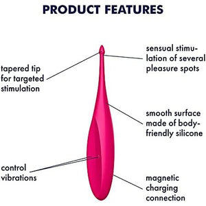 Masajeador de dedos giratorio SATISFYER Fun Spot - Rojo amapola