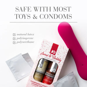 
            
                Load image into Gallery viewer, JO Water-Based Lubricant Sweet &amp;amp; Bubbly Gift Pack - Champagne &amp;amp; Chocolate Covered Strawberry
            
        