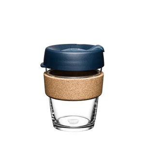 KeepCup Reusable Coffee Cup - Brew Glass & Cork - Medium 12oz Deep Blue (Spruce)