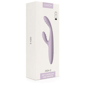SVAKOM Cici Plus 2 Slim Rabbit Vibrator - Pastel Lilac (App-Contolled)