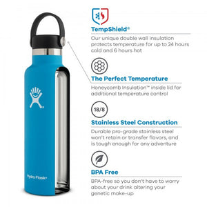 Hydro Flask Insulated Stainless Steel Drink Bottle (621ml) - Standard Mouth Pacific