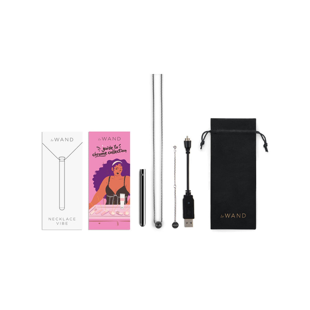 LE WAND Chrome Vibrating Necklace - Black