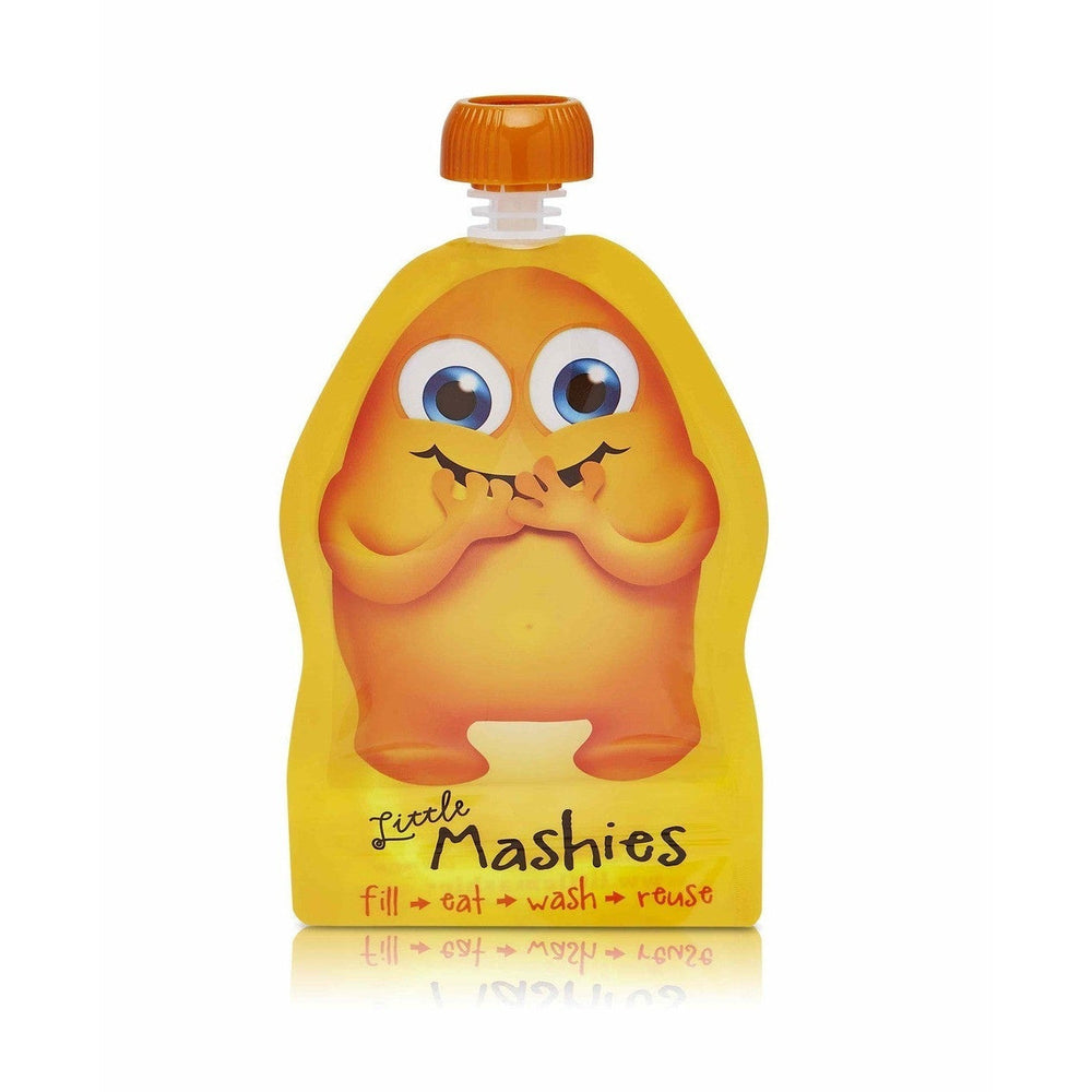Little Mashies Reusable Squeeze Food Pouch - Orange (2 Pack)
