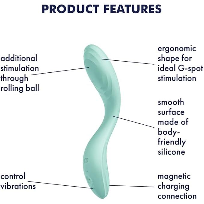 SATISFYER Rrrolling Pleasure G-Spot Vibrator with Moving Ball - Mint
