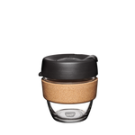 KeepCup Reusable Coffee Cup - Brew Glass & Cork Small - 8oz Black (Espresso)
