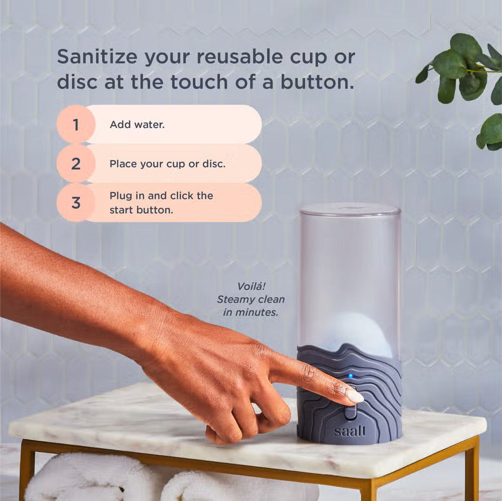 SAALT Steam Steriliser for Menstrual Cups & Discs - Arctic White