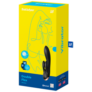 Vibrador Rabbit Double Flex de SATISFYER (controlado por aplicación) - Negro
