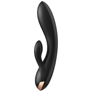 Vibrador Rabbit Double Flex de SATISFYER (controlado por aplicación) - Negro