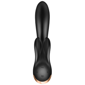Vibrador Rabbit Double Flex de SATISFYER (controlado por aplicación) - Negro