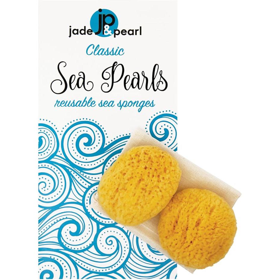JADE & PEARL Reusable Sea Pearl Classic Menstrual Sponge - Medium (2 Pack)