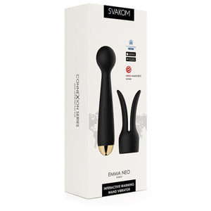 Vibrador masajeador interactivo con calefacción Emma Neo de SVAKOM (control interactivo por aplicación, video y cámara web) - Negro