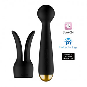 Vibrador masajeador interactivo con calefacción Emma Neo de SVAKOM (control interactivo por aplicación, video y cámara web) - Negro